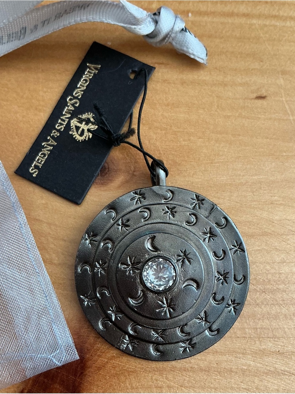 Virgins Saints & Angels Mother Goddess Medallion Gunmetal pendant